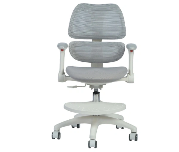 Кресло детское YOKA YC-4 Otis, сетчатая ткань, серый, пластик, белый