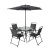 Комплект мебели садовой AksHome PICNIC (стол 1шт, 4 кресла, зонт 1шт), серый, черный