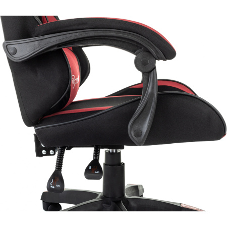 Кресло игровое Бюрократ Zombie Racer ткань, черный, красный, крестов. пластик Кресло игровое Бюрократ Zombie Racer ткань, черный, красный, крестов. пластик