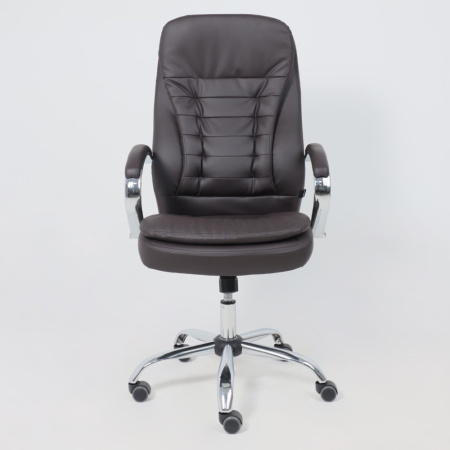 Кресло компьютерное AksHome Richard new, экокожа, металл, коричневый