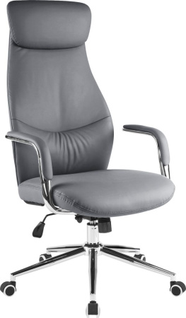 Кресло компьютерное EVERPROF Bell экокожа, серый
