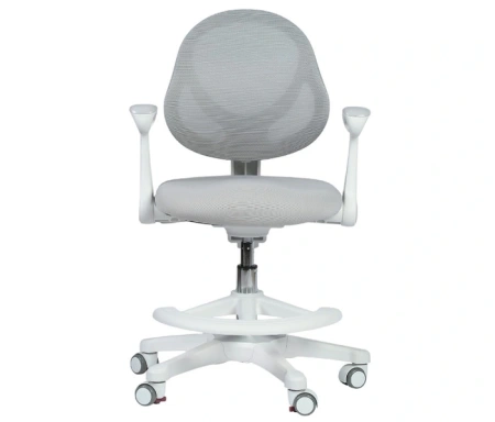 Кресло детское YOKA YC-2 Lenny, сетчатая ткань, серый, пластик, белый