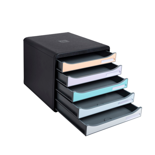 Блок из 5-ти лотков закрытый Exacompta Aquarel, разноцветный