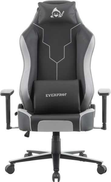 Кресло игровое EVERPROF Rapid, экокожа, черный, серый, крестов. металл Кресло игровое EVERPROF Rapid, экокожа, черный, серый, крестов. металл