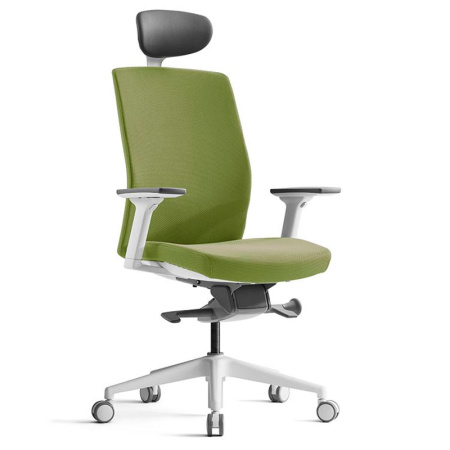 Кресло компьютерное Bestuhl J2, рама белая, зеленый