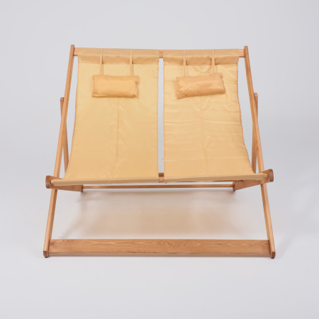 Кресло-шезлонг двойной DYATEL, ткань, бежевый, массив сосны