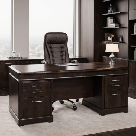 Кресло компьютерное AksHome Richard new, экокожа, металл, коричневый