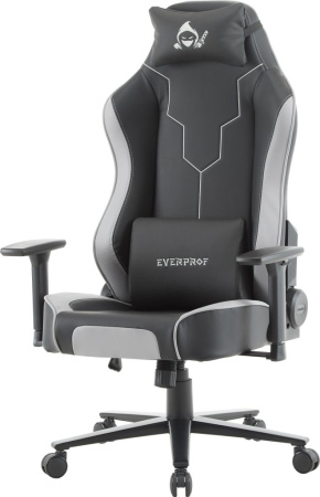 Кресло игровое EVERPROF Rapid, экокожа, черный, серый, крестов. металл Кресло игровое EVERPROF Rapid, экокожа, черный, серый, крестов. металл