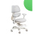 Кресло детское Ergosmart Antey, ткань, пластик, корпус белый, подставка для ног, с чехлом салатовым, серый