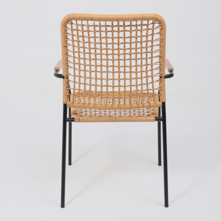 Кресло садовое AksHome BERGAMO, PE искусственный ротанг, черный, коричневый