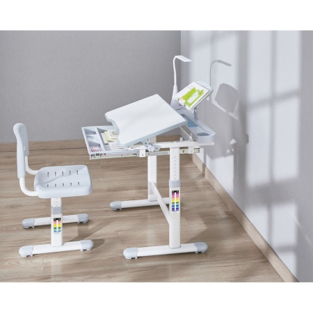 Растущая парта со стулом FunDesk Bellissima Grey, серый