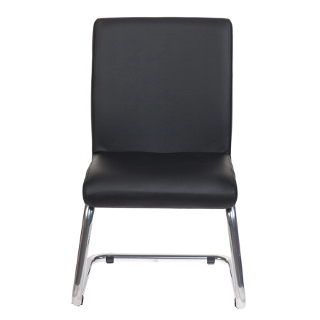 Кресло на полозьях Бюрократ CH-250-V, экокожа, черный, металл хром