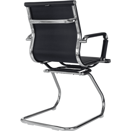 Кресло на полозьях "Бюрократ CH-883-LOW-V", экокожа, черный, металл хром