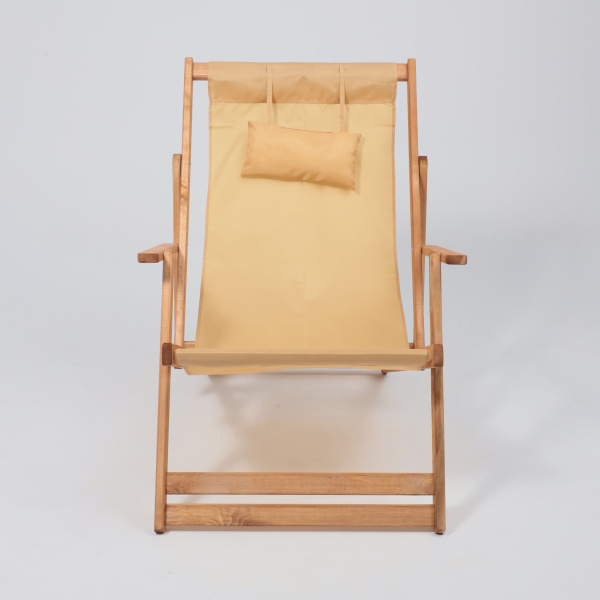 Кресло-шезлонг DYATEL с подлокотниками, ткань, бежевый, массив сосны Кресло-шезлонг DYATEL с подлокотниками, ткань, бежевый, массив сосны