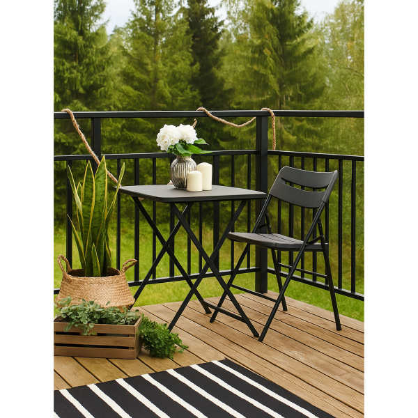 Стул складной, пластик, темно-серый Стул складной, пластик, темно-серый