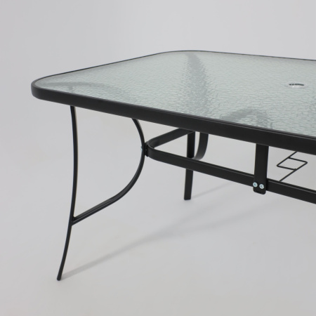 Комплект мебели садовой AksHome SUNBEAM (стол 1 шт, 6 кресел, зонт 1 шт), серый, черный