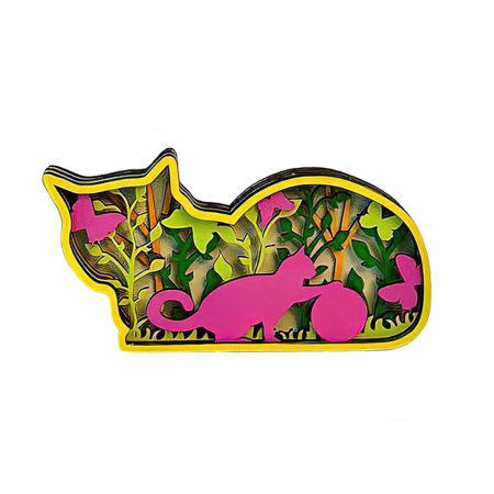 Деревянный набор для раскрашивания "Котик 3209" 3D, разноцветный