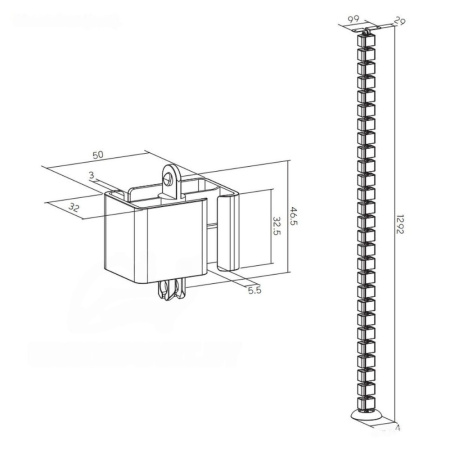 Органайзер кольцевой Ergo Cabel R BLACK, черный