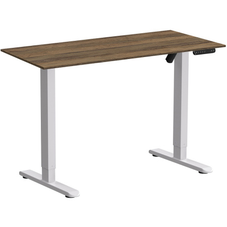 Стол с электроприводом WellDesk Basic 1300x675х18, белый, дуб санта-фе винтаж
