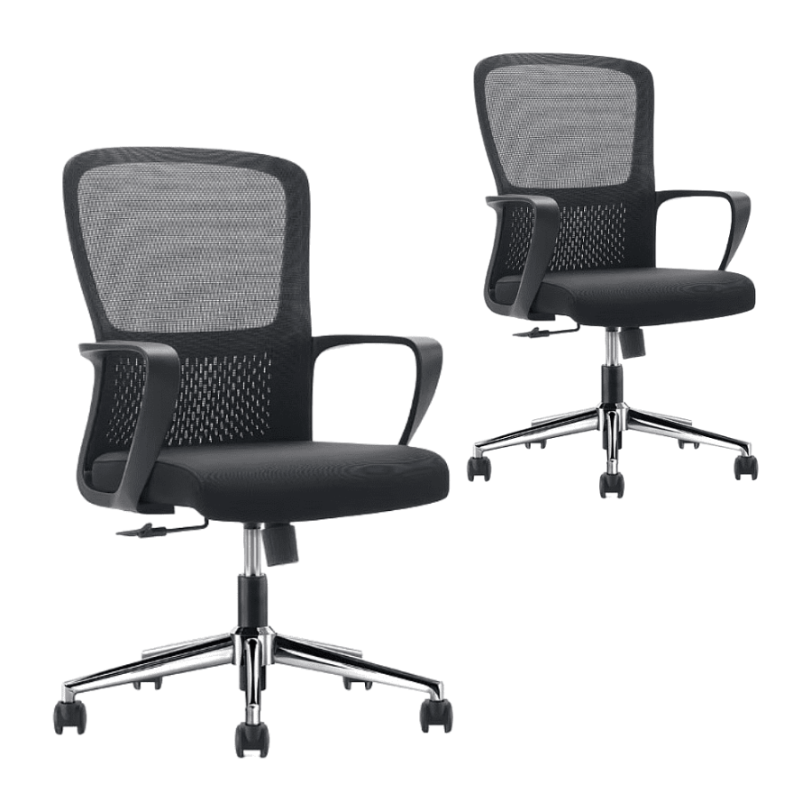 Кресло компьютерное SitZone U-069B, сетка, ткань, черный, 2 шт/упак, -30%