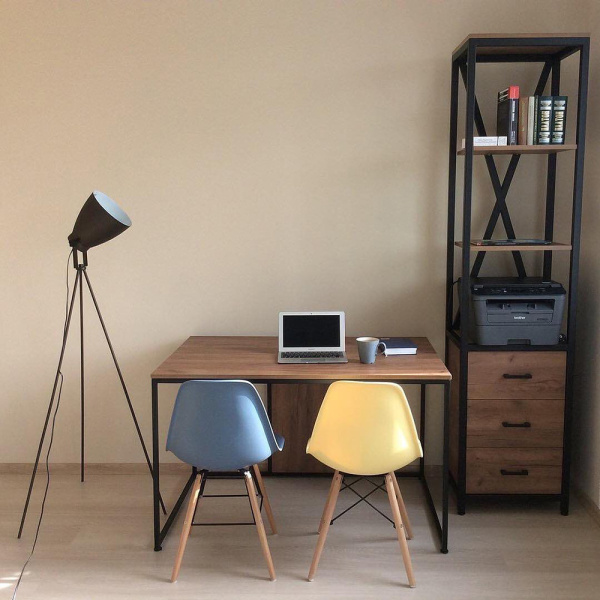 Стол письменный "DT-1", черный, табачный крафт