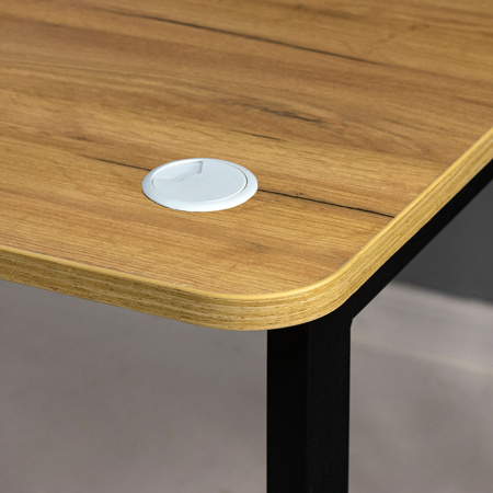 Стол письменный Лофт Будапешт ДТ-4, черный, золотой крафт