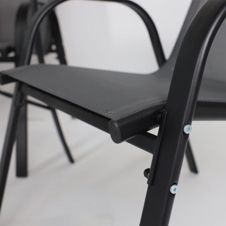 Комплект мебели садовой AksHome SUNBEAM (стол 1 шт, 6 кресел, зонт 1 шт), серый, черный