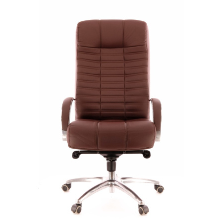 Кресло компьютерное EVERPROF Atlant AL, натуральная кожа, металл, коричневый