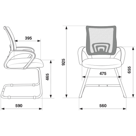 Стул для посетителей Бюрократ CH-695N/AV/TW-11, черный