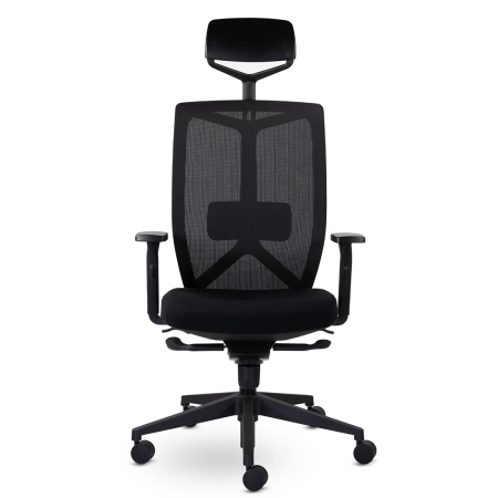 Кресло компьютерное UTFC Профи М-900 сетка/ткань, черный, крестов. пластик, с подголов.