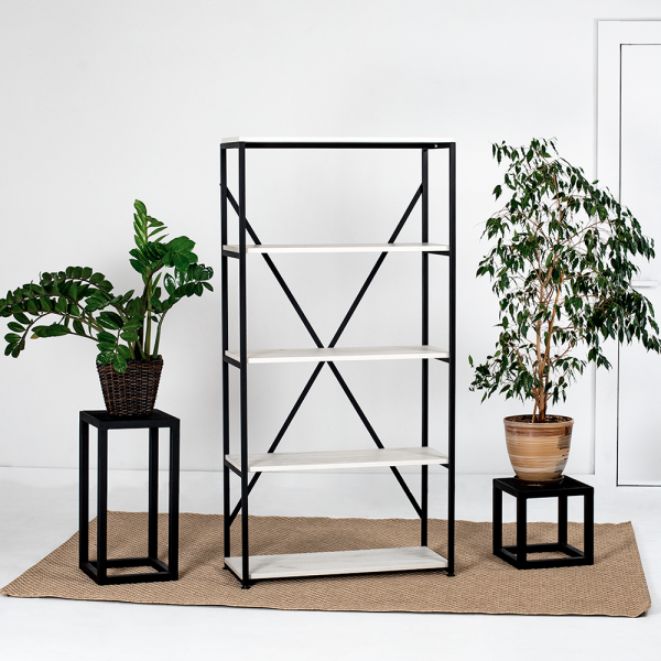 Стеллаж Loft CH-1, черный, белый крафт