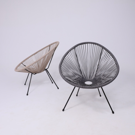 Кресло садовое AksHome RIMINI, искусственный ротанг, серый