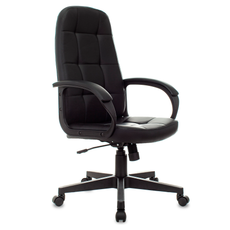 Кресло компьютерное Бюрократ CH 002, экокожа, пластик, черный