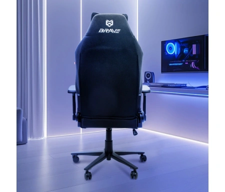 Кресло игровое BRAVE AF-1 Grizzly Black ткань, черный, крестов. металл Кресло игровое BRAVE AF-1 Grizzly Black ткань, черный, крестов. металл