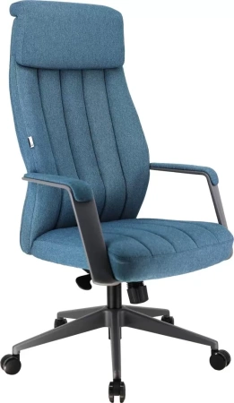 Кресло компьютерное EVERPROF Shanghai, ткань, синий, металл, корпус черный
