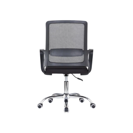 Кресло для персонала SitZone "U-0385 CH", ткань, хром, черный