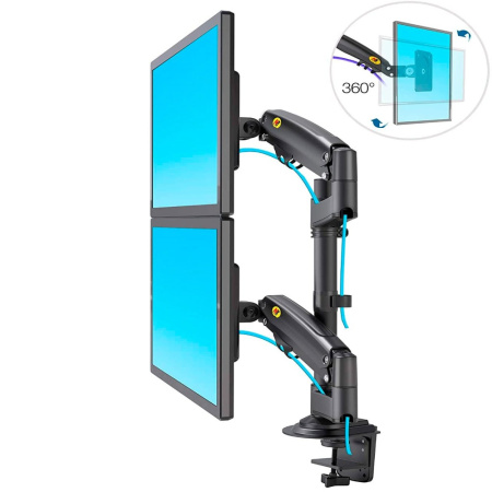 Кронштейн для монитора NB H180 (на два монитора), т.-серый Кронштейн для монитора NB H180 (на два монитора), т.-серый