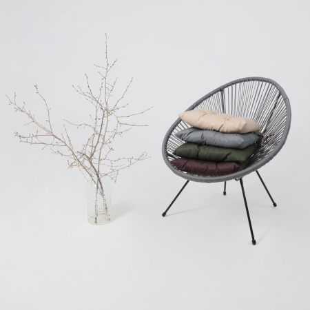 Кресло садовое AksHome RIMINI, искусственный ротанг, серый