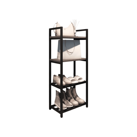 Обувница ALLERD 2+2 RION, черный муар, 440х250х1030, Металл Бруклин