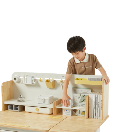 Стол Ergosmart регулируемый Galleon, 1200х700х(520-760) мм, гевея, с книжной полкой