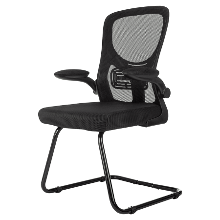 Кресло на полозьях Бюрократ "MC-109", сетка, ткань, металл черный, черный