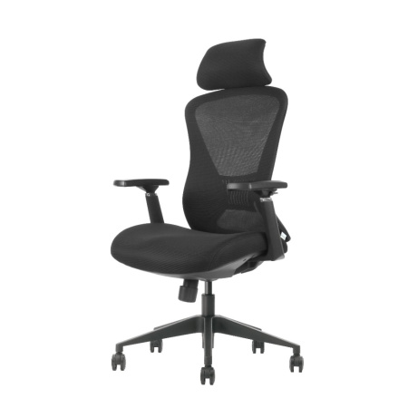 Кресло компьютерное EVOLUTION OFFICE COMFORT, ткань, сетка, пластик, черный