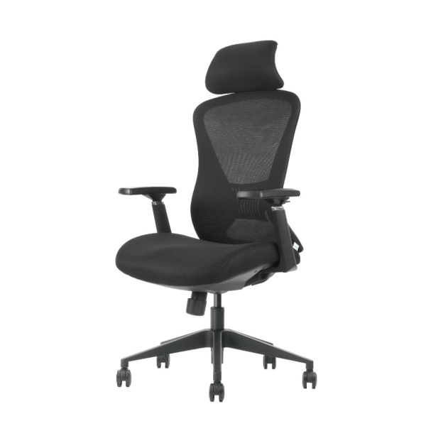 Кресло компьютерное EVOLUTION OFFICE COMFORT, ткань, сетка, пластик, черный
