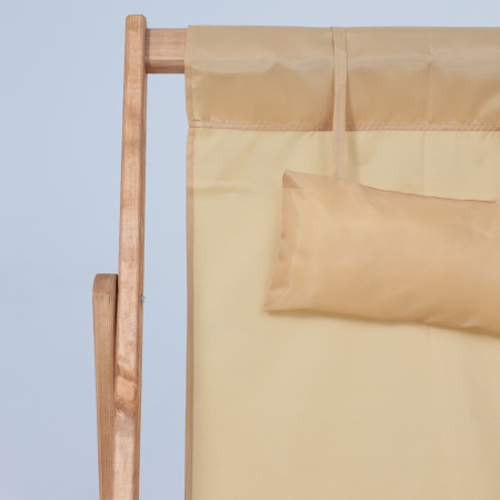 Кресло-шезлонг DYATEL с подлокотниками, ткань, бежевый, массив сосны