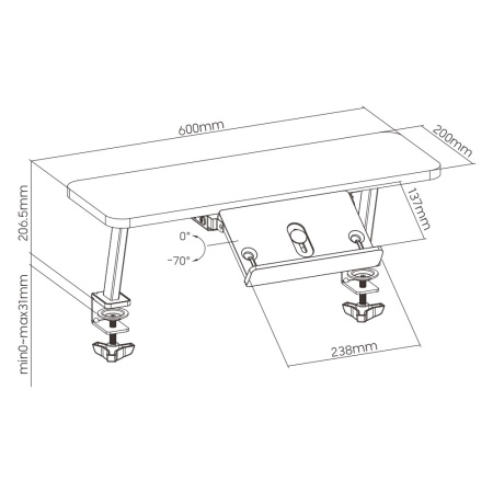 Комплект Ergosmart ученический Smart 80: стол E602 GREY, полка к столу E611 WHITE, накладка Е511