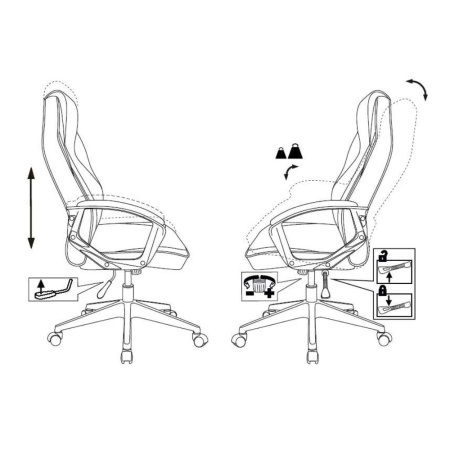 Кресло игровое Zombie Hero, ткань,экокожа, пластик, серый