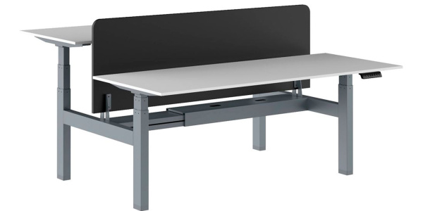 Стол регулируемый двойной WellDesk Team, серый, пепел 621 28 мм