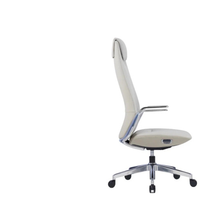 Кресло компьютерное SitZone CH-515A, кожа, алюминий, белый