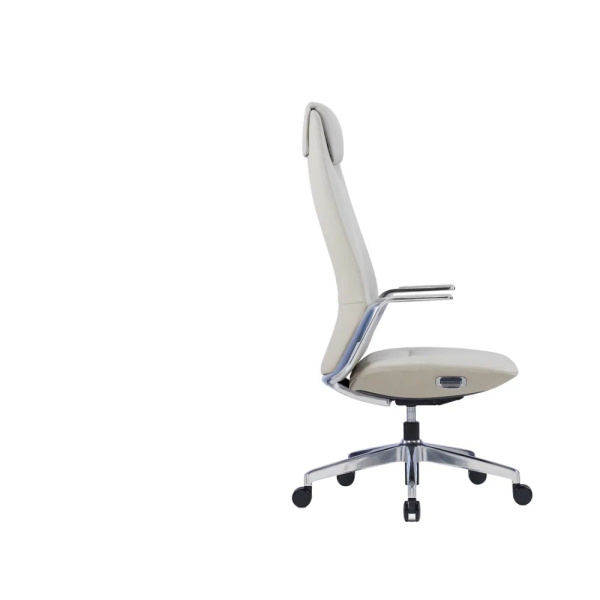 Кресло компьютерное SitZone CH-515A, кожа, алюминий, белый