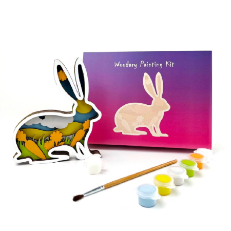 Пазл деревянный набор для раскрашивания "Кролик 3242" 3D, разноцветный Пазл деревянный набор для раскрашивания "Кролик 3242" 3D, разноцветный